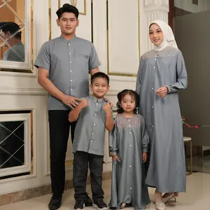 Canda Sarimbit Keluarga, Mom (Tanpa Hijab ) & Koko - Setelan Keluarga Set Sarimbit Couple Gamis
