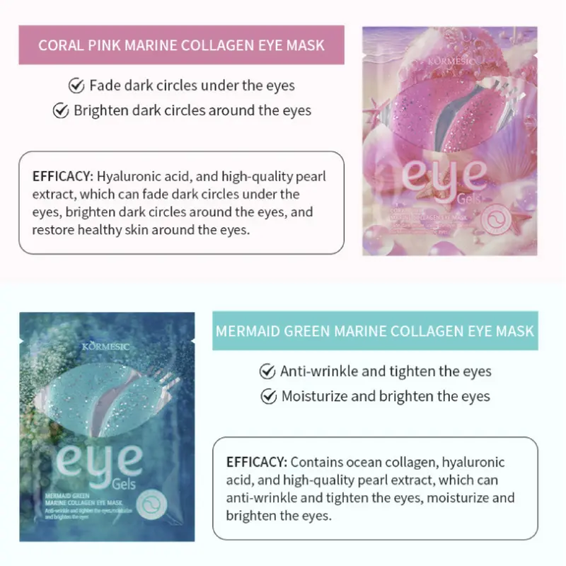 Kormesic Eye Mask Patch Gel Masker Mata Marine Collagen Mermaid Nourish Moisture Anti-Wrinkle Mengencangkan KO005 2