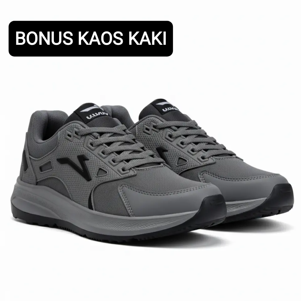 VULUNG Sepatu Olahraga Pria Wanita Model Sneakers Casual Shoes Bahan Kanvas Karet Tali Nubuck Matte Tinggi Sole 3 cm Bonus Kaos Kaki
