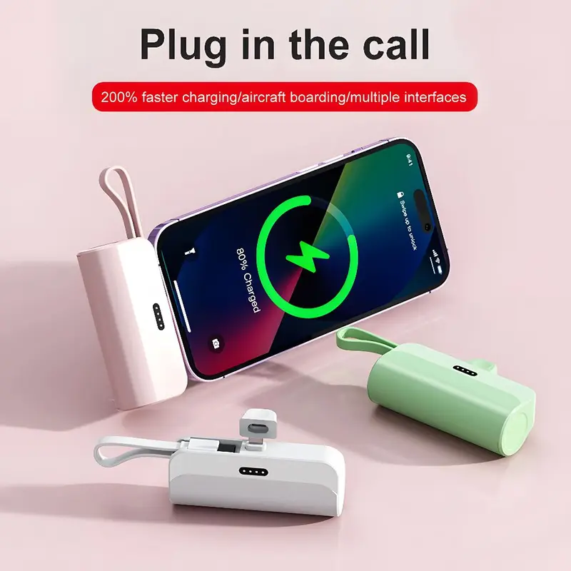 Powerbank HEYCUTE Levantenpawer 5000mAh Mini Fast Charging Support Lightning dan Type C Baterai Ponsel 1