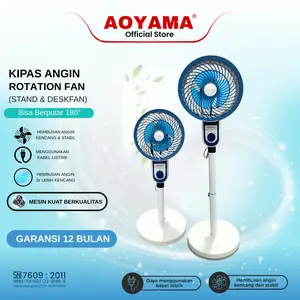 KIPAS ANGIN ROTATION FAN AOYAMA 2 IN 1 / KIPAS BERDIRI DAN KIPAS ANGIN MEJA/ KIPAS ANGIN KENCANG