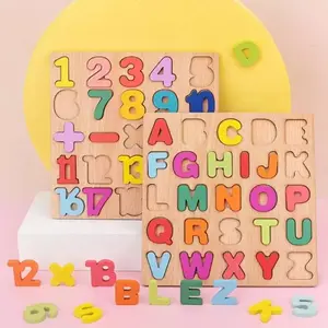 Mainan Puzzle Kayu Edukasi Anak Bayi 3D Angka Alphabet Wooden Toys