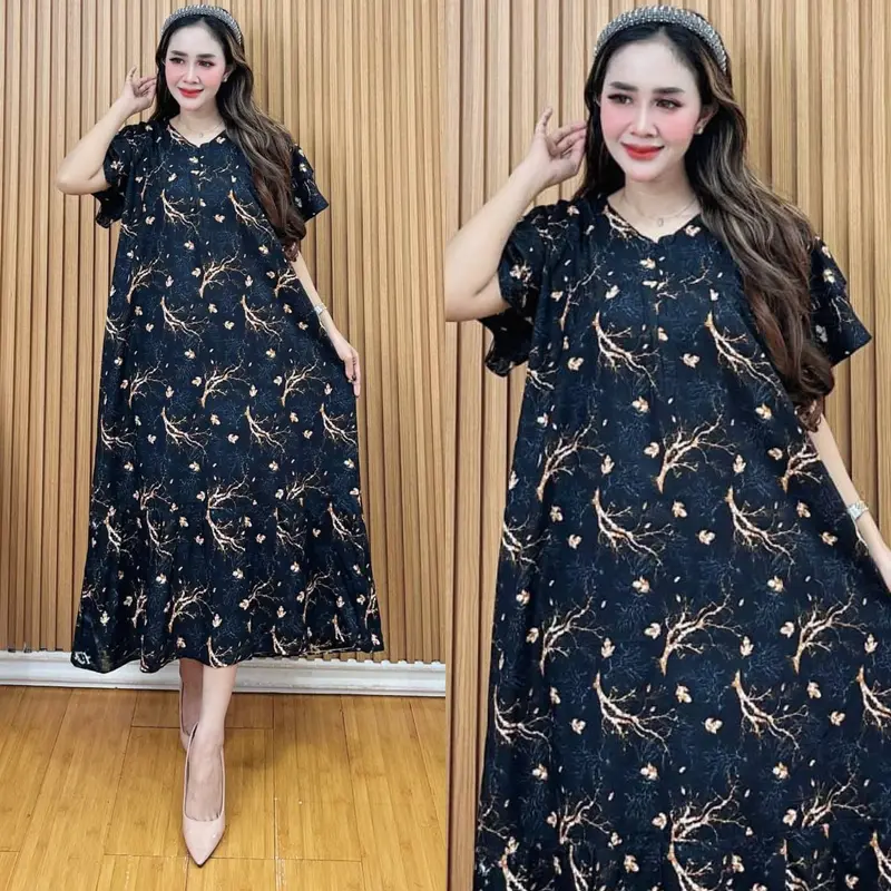 TERBARU DASTER RAFLESIA LENGAN TUMPUK DASTER LD 110 WANITA BUSUI FRIENDLY BAHAN RAYON PREMIUM 4