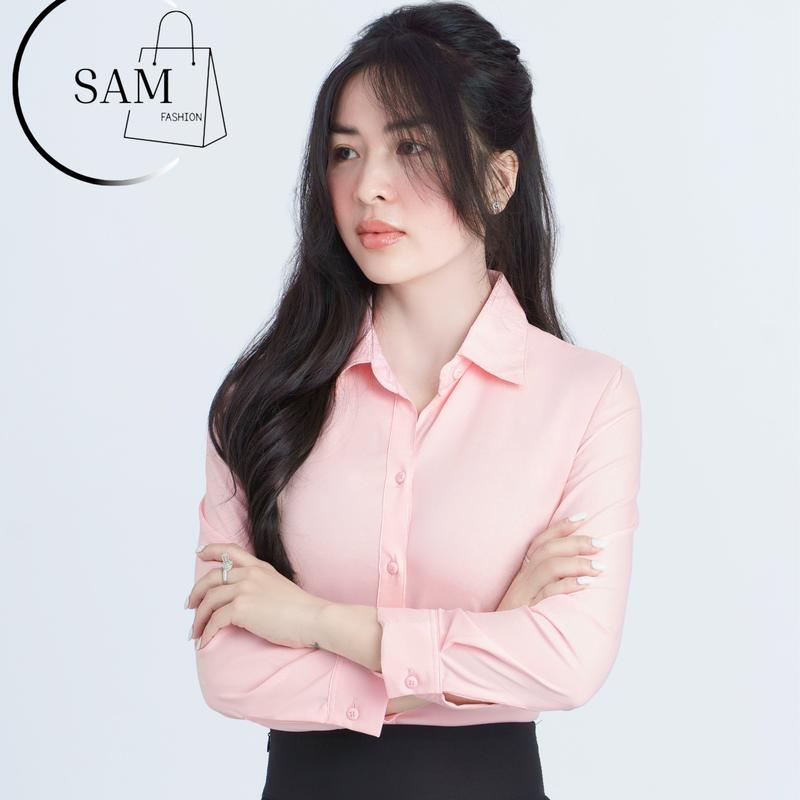Áo Sơ Mi Kiểu Nữ Dài Tay Công Sở Sang Trọng Chất Liệu Lụa Thái Co Giãn Không Nhăn Thoáng Phù Hợp Với Môi Trường Công Sở Size Đến 72kg Phong Cách Hiện Đại