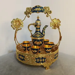 New Teko Arab Aladin Warna Emas Ornament/Set Gelas Anggur Kendi