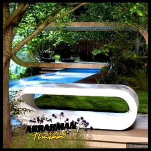 Bangku Taman Terazzo Handmade  Model Kapsul | Dekorasi Bangku Taman Terasso