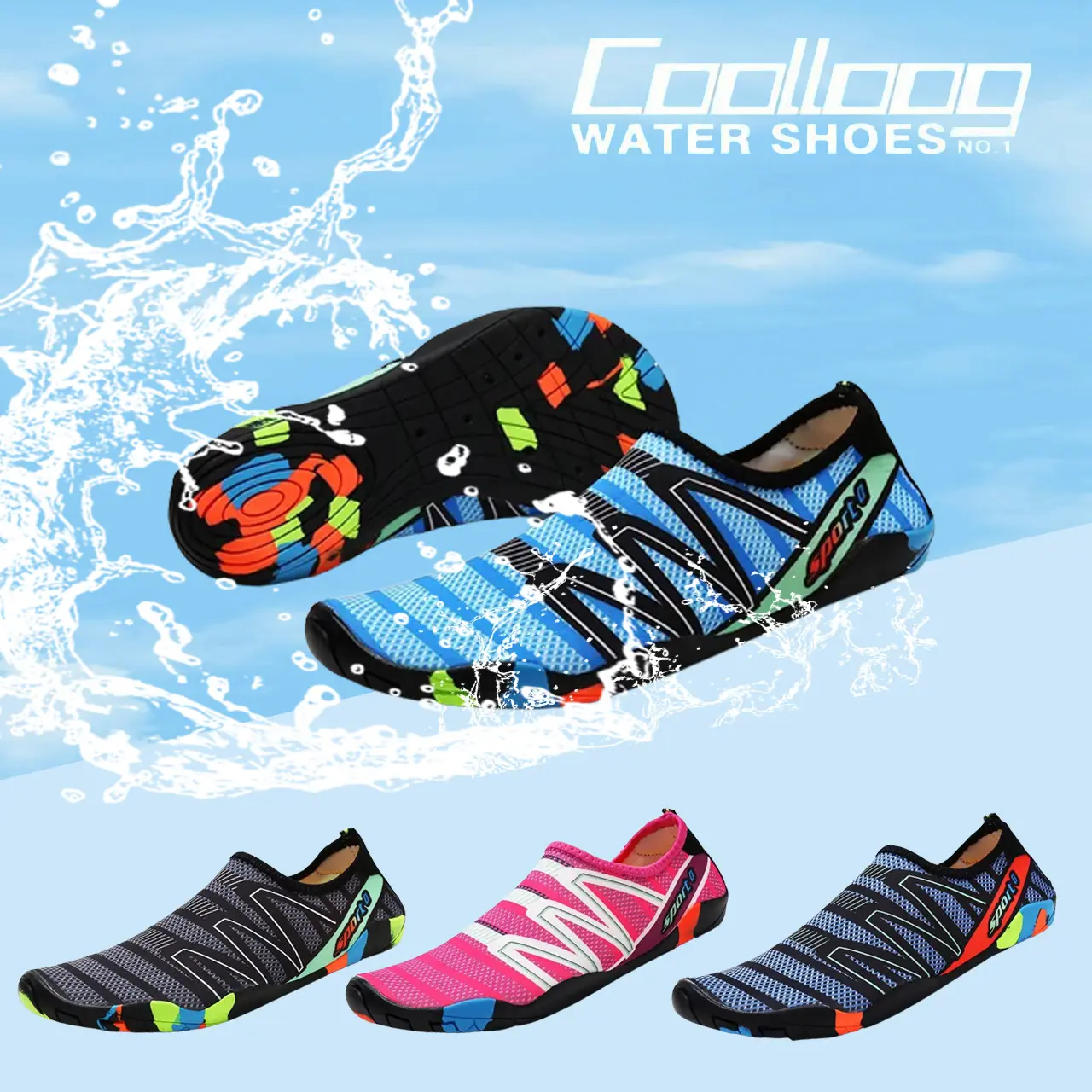 Kasut Renang Unisex Untuk Sukan Air dan Aktiviti Pantai | Cepat Kering, Tidak Licin, Bernafas | Saiz 35-45 - Serbaguna, Ringan watershoes formen kasutair Outdoor