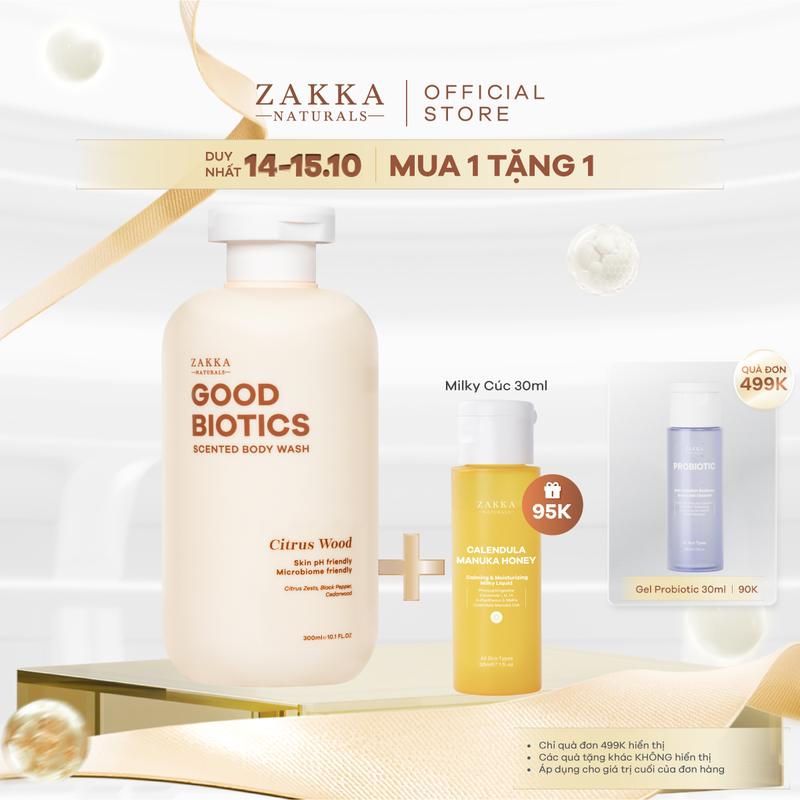 Citrus Wood - Sữa tắm hương nước hoa Good Biotics Scented Body Wash Zakka Naturals 300ml