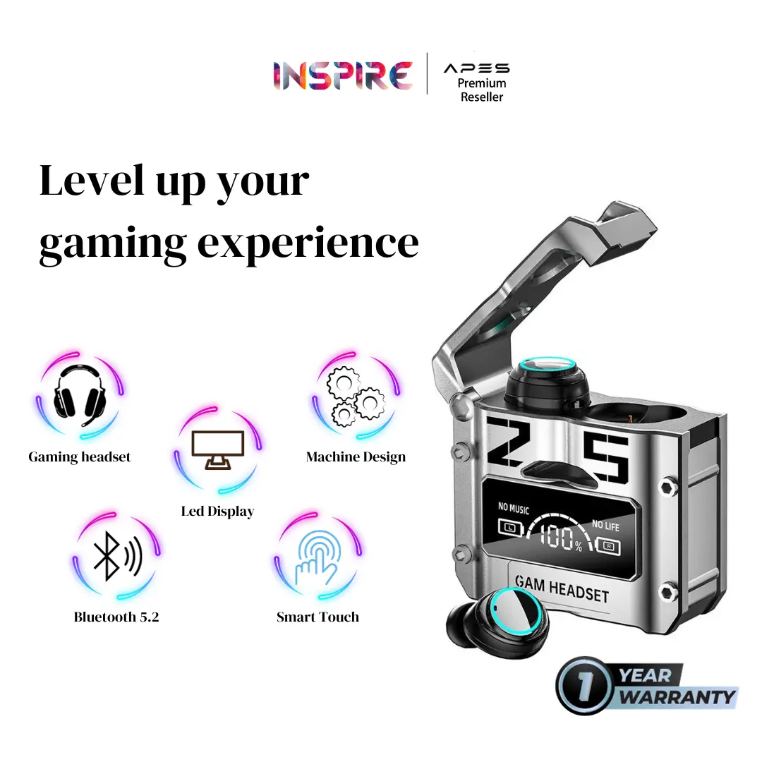 Original  GAMING  M25 Bluetooth Earphone 5.3 Waterproof Wireless Headphone 9D Stereo Sports Earbuds LED Microphoe