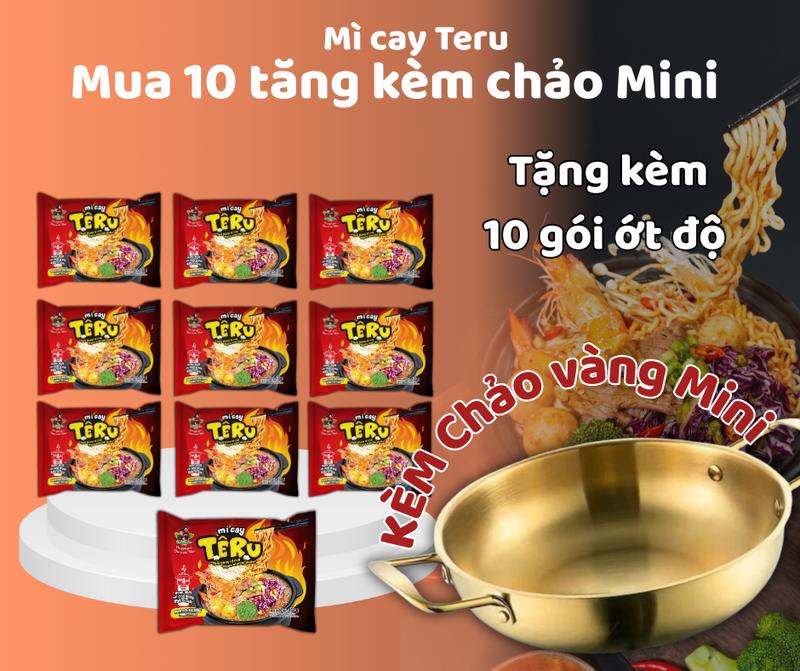   TẶNG KÈM CHẢO  Combo 10 Gói Mì Cay Teru Công Nghệ Hàn Quốc Chuẩn Hương Vị Việt Đậm Vị Nhà Nhân 