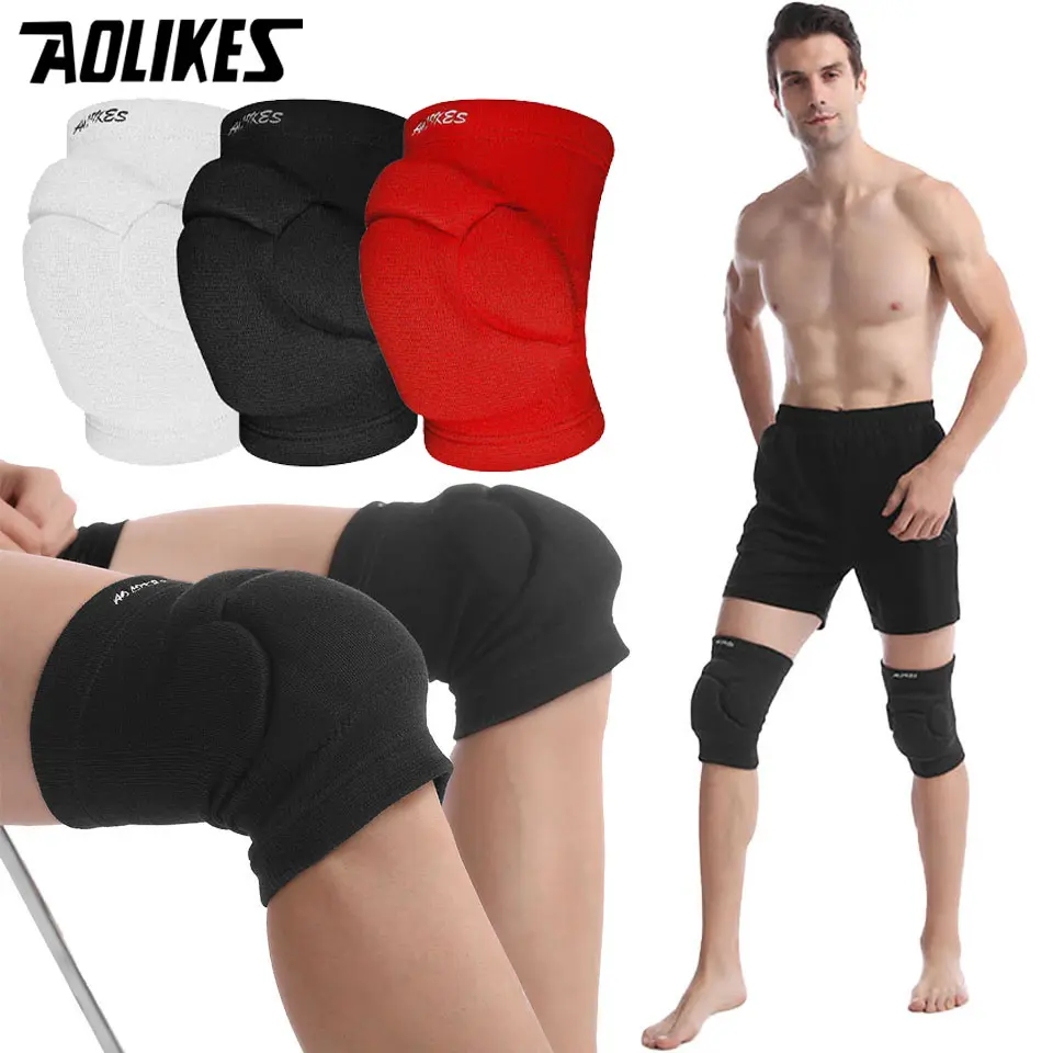 Đệm Đầu Gối Thể Thao, AOLIKES 0213, 1 Cặp, Dệt Kim Đàn Hồi, Bọt Biển Dày, Thích Hợp Cho Bóng Chuyền, Khiêu Vũ, Chạy, Khiêu Vũ Yoga, Bảo Vệ Đầu Gối