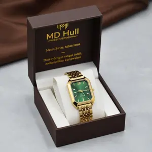 【Promo Toko Baru MD Hull!】Jam Tangan Kuarzo Kotak Berlian Kecil (COD) | Mesin Swiss + Berbagai Warna, Gaya Berkelas + Sentuhan Mewah Jam Tangan Wanita Casual Retro Square Luxury