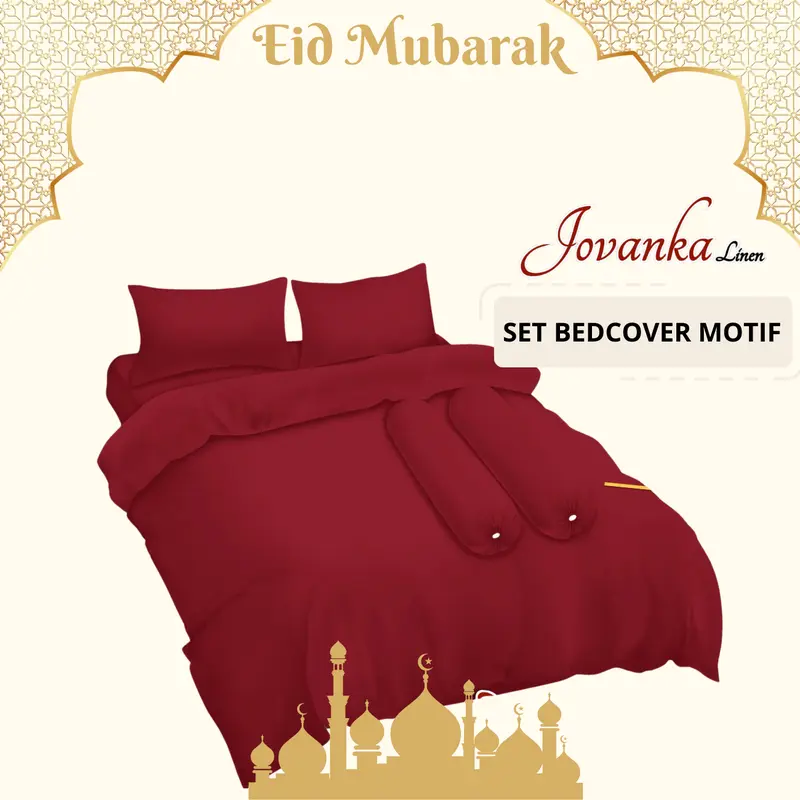Jovanka Bedcover Set Polos Emboss Ukuran King 180x200x20 Dan Queen 160x200x20 Untuk Kasur Lebih Mewah 4