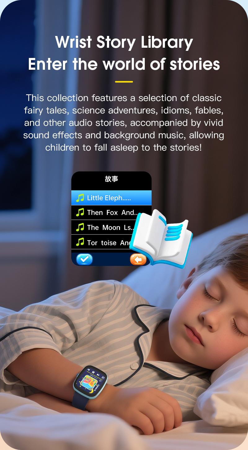 Kids Smart Watch PEJE Anak Game Edukasi Cerita Audio Flashcard Monitoring Kesehatan 24 Jam Step Counter Tahan Air 1ATM Baterai Tahan Lama Tanpa Koneksi HP