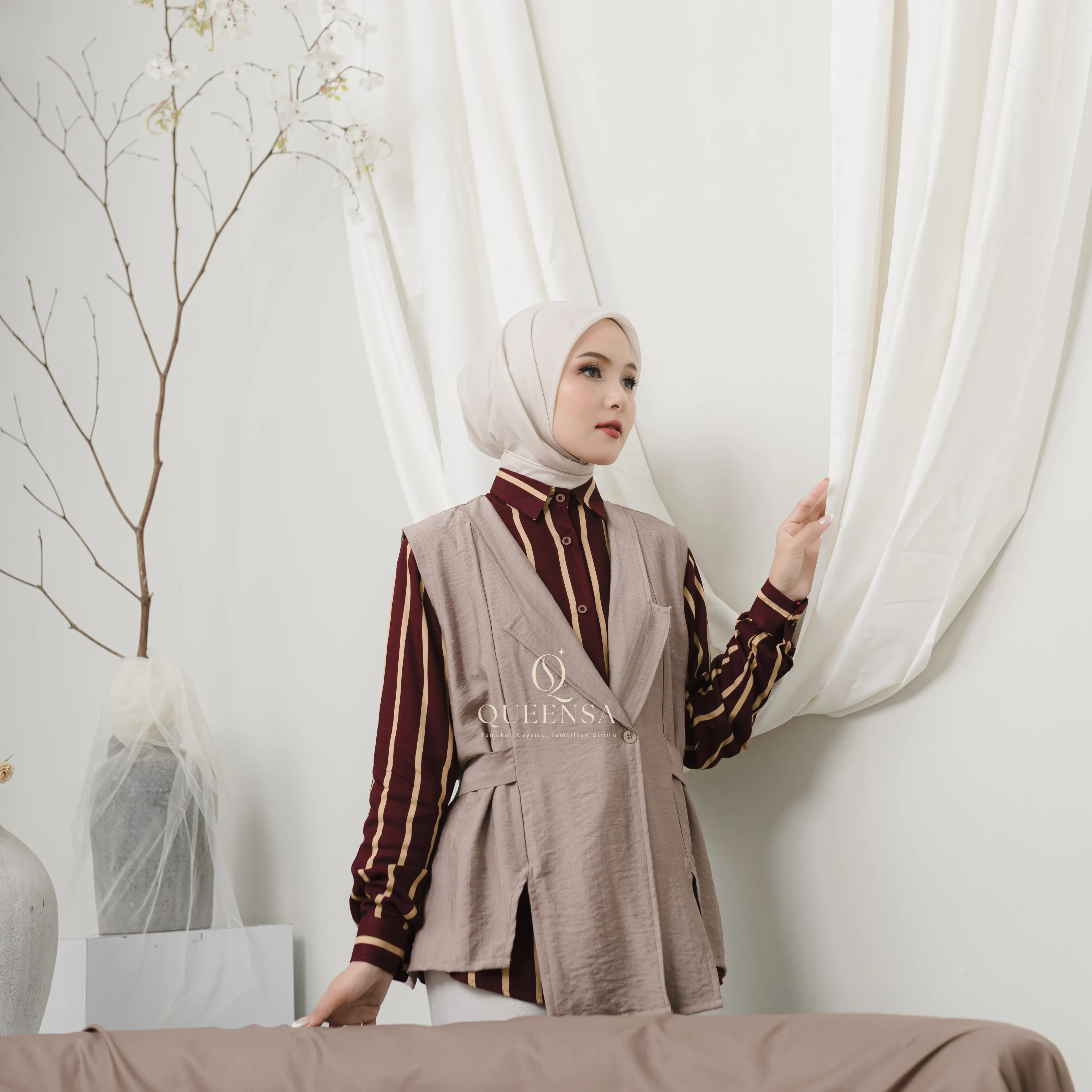 [New Launching] QUEENSA - Azela Outer / Hanya Outer tanpa Inner / Wanita Kasual Formal / Non-Formal / Fashion Muslim Outer Korean Style / Katun Polin