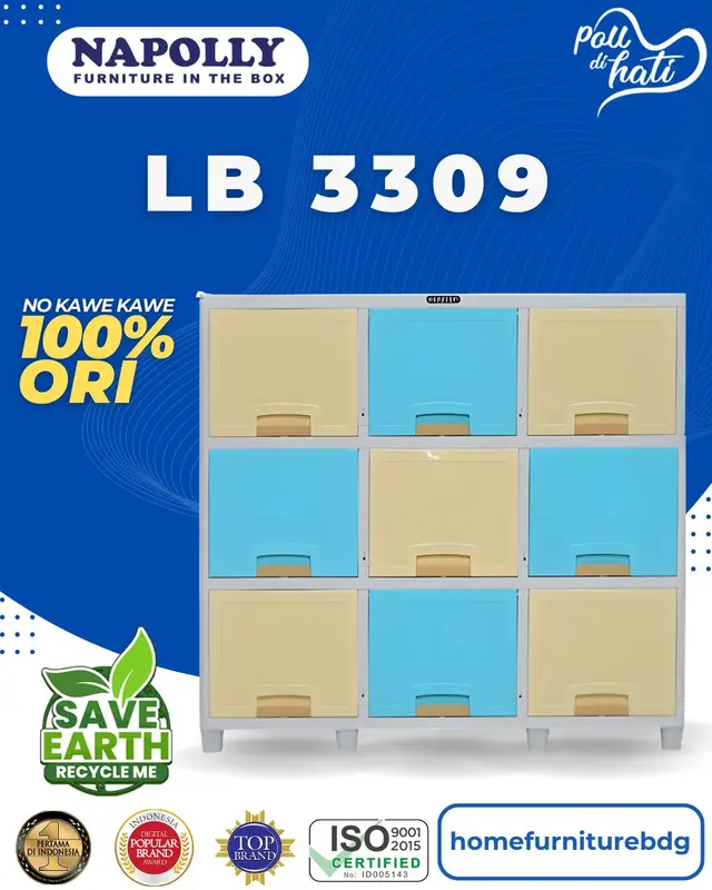 Napolly Locker Box 9 Ruang Penyimpanan (LB 3309) Lemari Estetik Minimalis 0