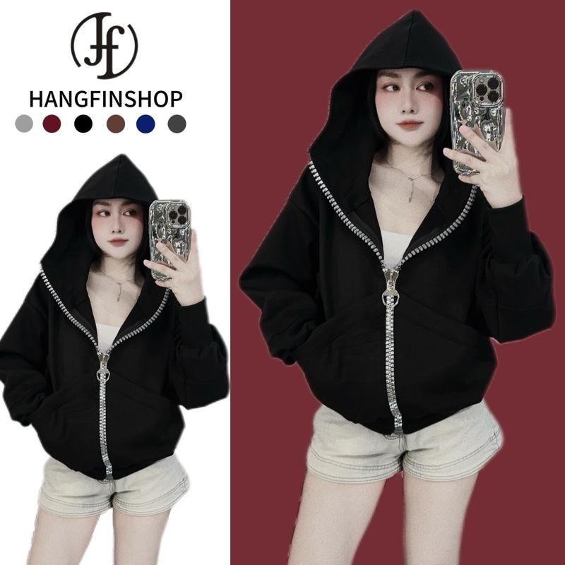  Áo Khoác khoá to hottrend thời trang thun PC CAO CẤP dày mát by HangFinshop   Top Nữ 