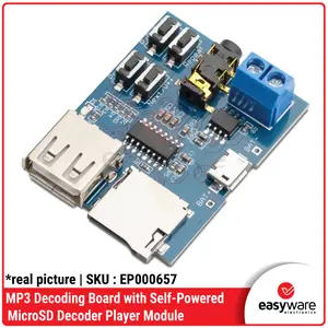 MP3 Player Decoder Module with Self-Powered TF Card