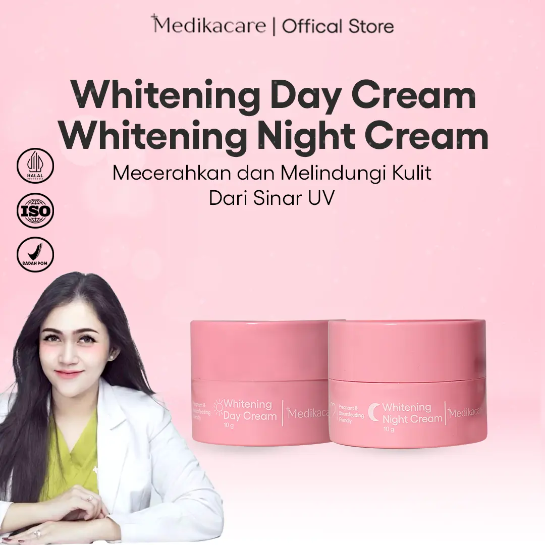 Paket Glowing All Day Nightcream & Daycream (Krim Pencerah Wajah) | Mencerahkan, Memudarkan Flek, Glowing