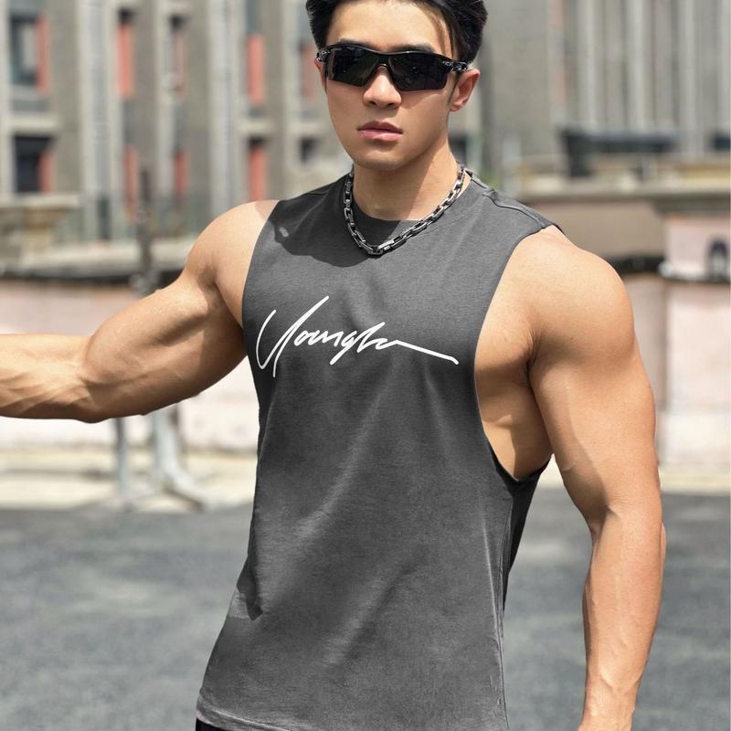 Tanktop Singlet Pria Cowok Olahraga Katun BX38 6
