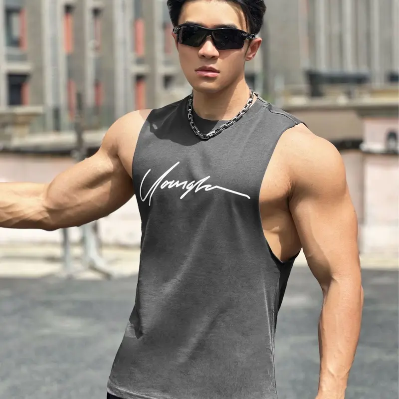 Tanktop Singlet Pria Cowok Olahraga Katun BX38 6