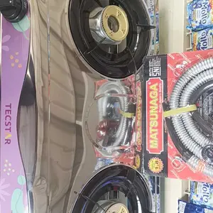 Kompor Gas 2 tungku Hitam SNI Tahan Karat Peralatan Masak Api Biru