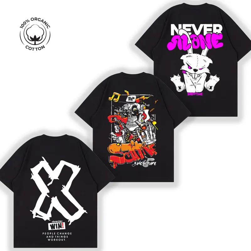 PROMO PAKET 3PCS 100K Kaos Tshirt Pria Terbaru  Lengan Pendek Motif Sablon Bergambar Keren Baju Distro Combed Tebal Panjang Nyaman High Kain Unik Cowok Hitam Katun 0