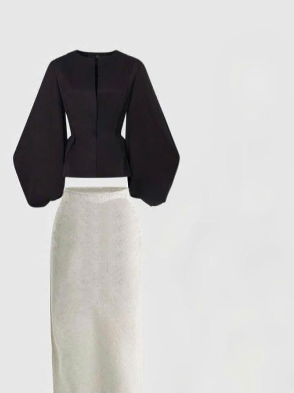 ME Design - Set SOMIN thanh lịch ma170 (áo+chân váy cùng màu) áo cổ tròn+chân váy bút chì chất vải chéo ý dày dặn size SML