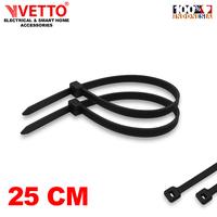 Gambar VETTO Kabel Ties 3,6 x 250mm (25CM) / Cable Tie / Kumis Kucing Putih Isi 50 Pcs Putih Hitam - Putih dari Vetto Indonesia Kota Tangerang 2 Tokopedia