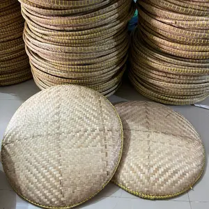 (2 pcs) Tampah Bambu Bulat Tradisional Besar Anyaman Bambu Asli Kuat Kokoh