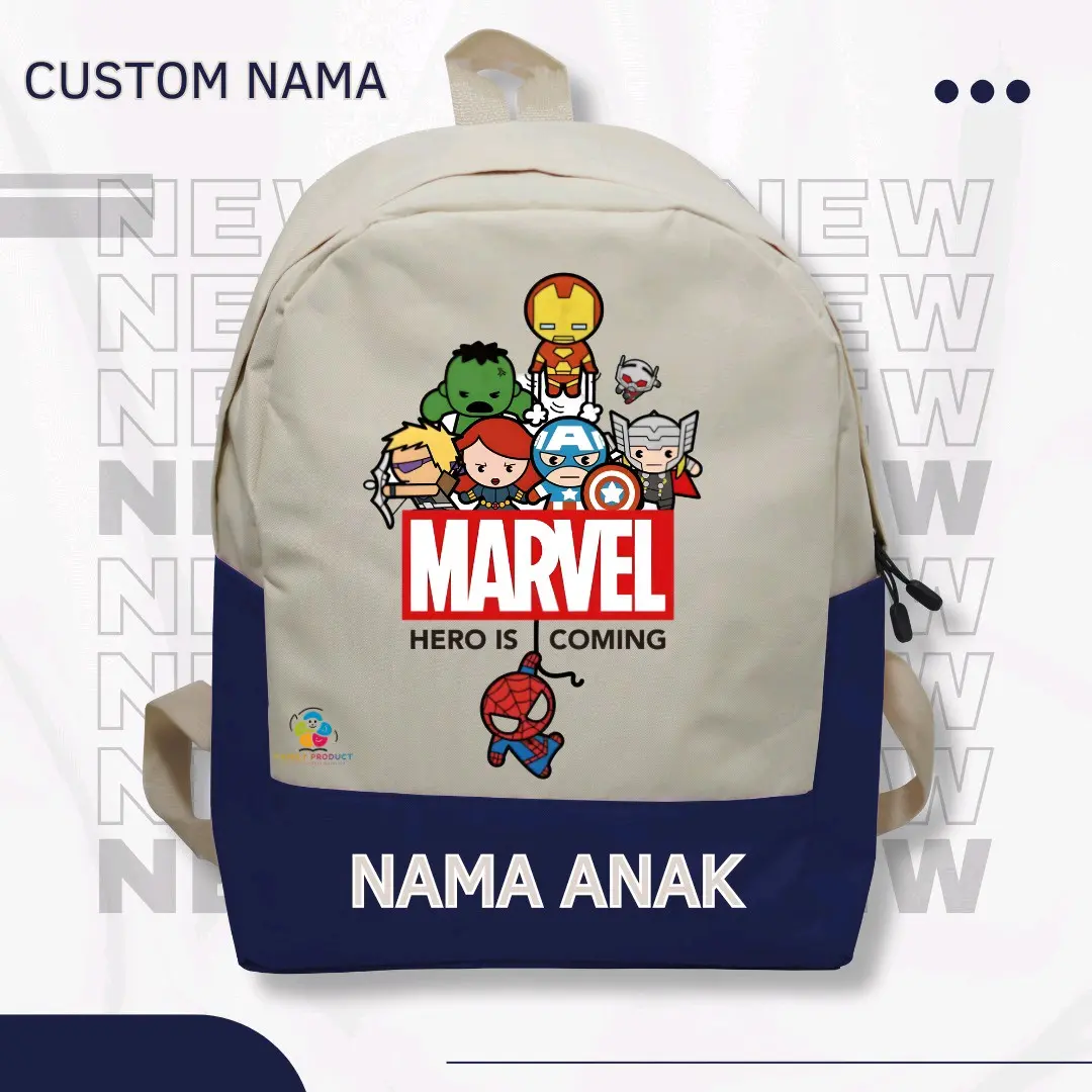 Tas Ransel Backpack anak karakter Marvel- anak Sekolah TK SD Rekomended Banget Termurah dan (Free Nama)