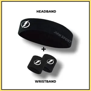 Head Band Sport 1pcs + Wristband Olahraga 2pcs Bando Bandana Ikat Kepala - Deker Tangan Pria Wanita Outdoor