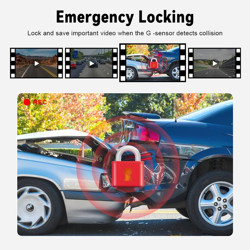 Product Introduction of HD 4K dual lens driving recorder black box driving recorder car DVR 1080P rear camera built-in WiFi GPS 24-hour parking monitor Includes 128GB TF 47
