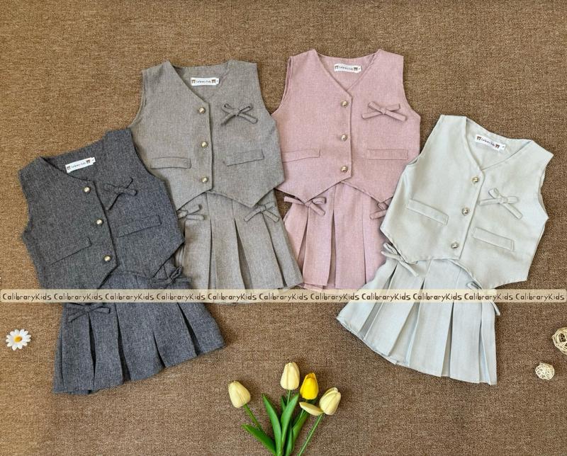 Product Introduction of { Calibrary } Jennie Set 1 - 4 tahun | One Set Vest and skirt | setelan anak perempuan | Fashion anak perempuan | setelan Rok anak perempuan 2