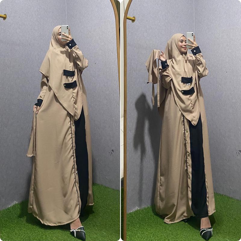 Gamis Madinah Bahan Shakila Syari One Set ! 3