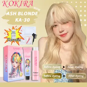 Kokira hair color Ash Blonde-30 Ammonia-free formula Essential oil hair care cat rambut pewarna rambut cat rambut  biru gelap