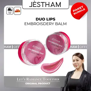 Jestham Duo Lips Emboidery Balm - Lipbalm Pemerah Bibir