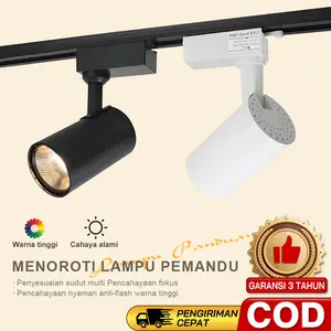 Rel 0,5m 1m | Lampu Track LED 3000K-6000K 360° Dapat Diputar 10W 20W 30W Spotlight Serbaguna