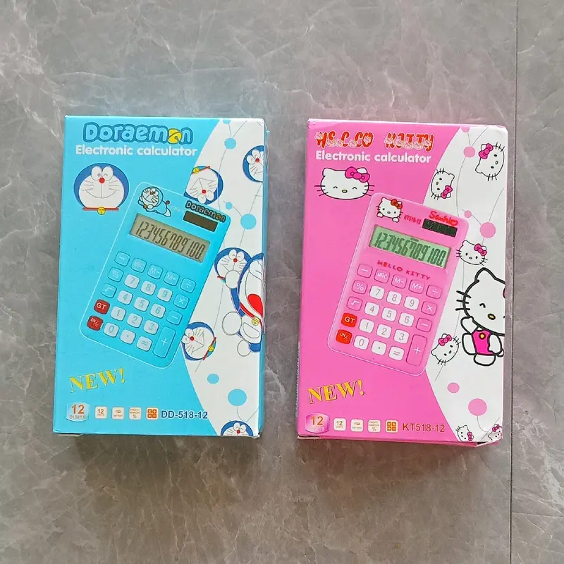 kalkulator karakter Doraemon, Hellokitty, Kuromi dan Kalkulator Transparan 1