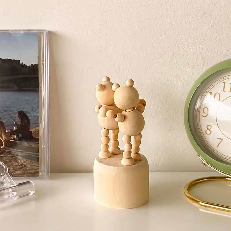 Boneka Kayu Menari Hiasan Meja Dekorasi Kamar Ornamen Lucu Mainan pendidikan 4