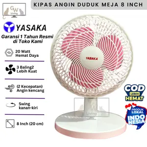 (COD) Kipas Angin Duduk Meja 8 Inch Original KEncang Hemat Daya Lucu