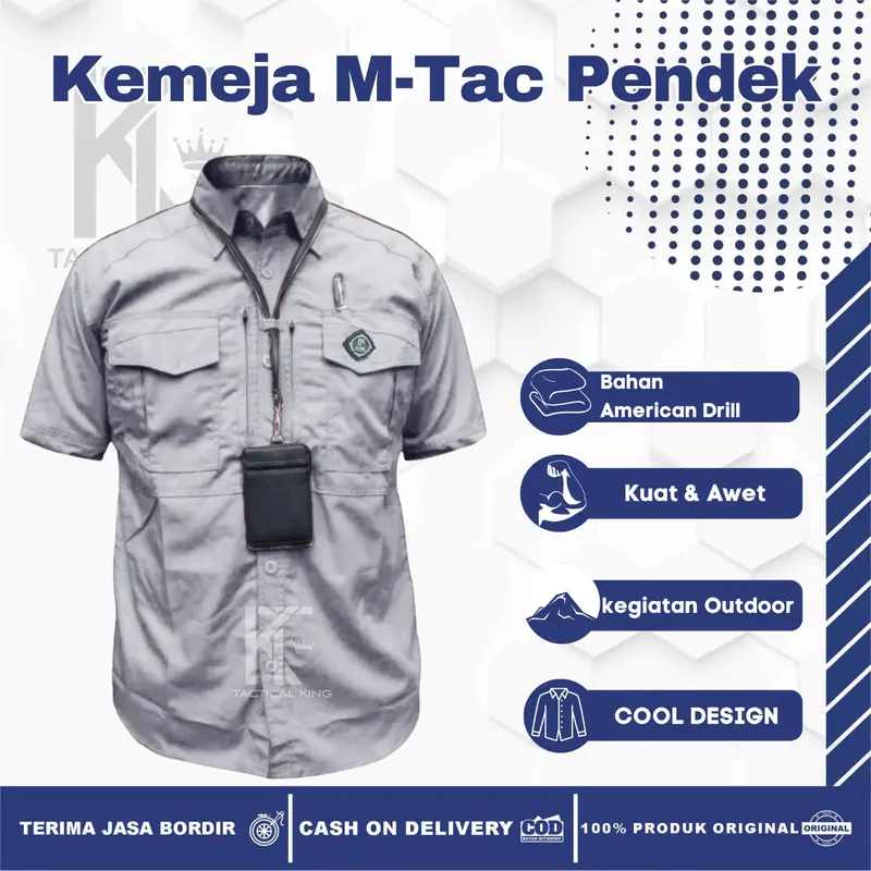 Grosir Kemeja Tactical Pria Lengan Pendek MTAC Best Seller Bahan Baby Cotton Navy 6