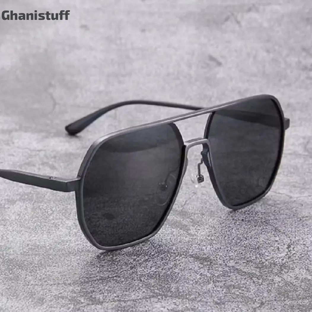 Size Besar Kacamata Anti UV Polarized Untuk Muka Lebar Frame Besi Titanium