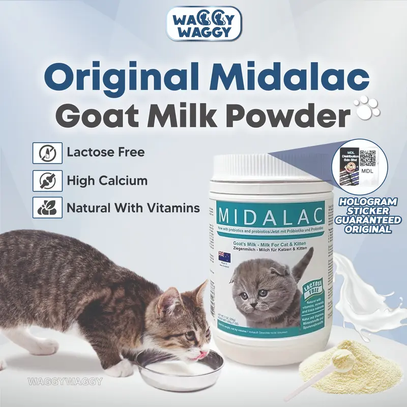 WaggyWaggy 200G Midalac Goat Milk Powder Pet Probiotics Cats
