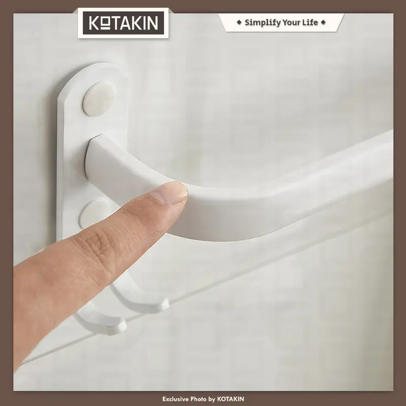 Rak Gantung Jemuran Handuk Dinding  1 Susun Towel Hanger Baju Kamar Mandi Besi Multifungsi 4