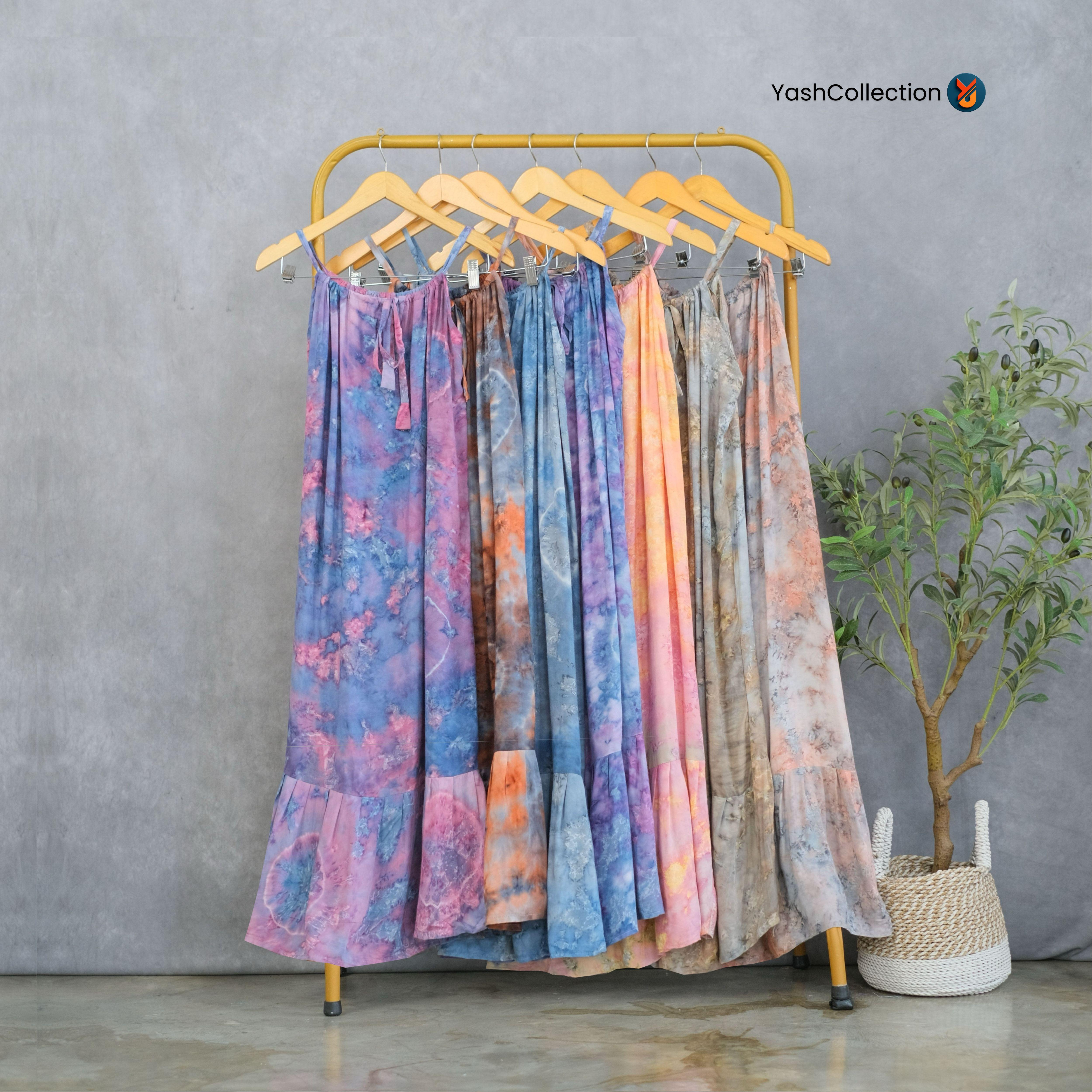 Daster Yukensi GADIS Tie-Dye (Part.1) Dress Ruffle Serut Rempel Jumbo Panjang Selutut Busui Bumil Rayon Lembut Nyaman YashCollection