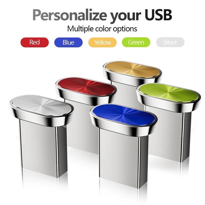 Bộ điều khiển flash USB 2.0 mini bằng kim loại, bộ nhớ USB 128 GB, quà tặng…