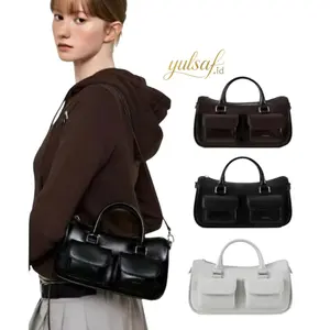 Tas Selempang Wanita Chubby Stand Glossy Model Half Moon Slingbag PU Leather Premium Elegan 2 Kantong Korean Style yulsaf.id