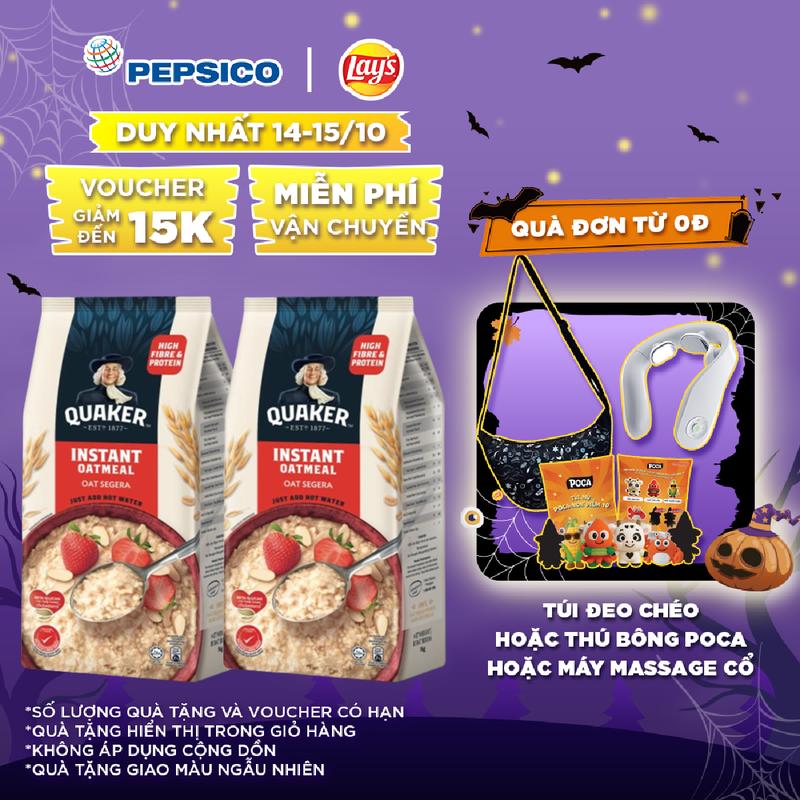 Combo 2 Yến Mạch Ăn Liền Quaker Oatmeal 1000G