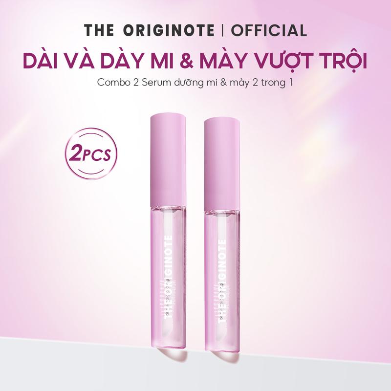  Combo 2 Serum Dưỡng Mi 2IN1 The Originote Giúp Làm Dài Và Dày Mi Tự Nhiên Chiết Xuất Nhân Sâm Mascara Lông Mi 